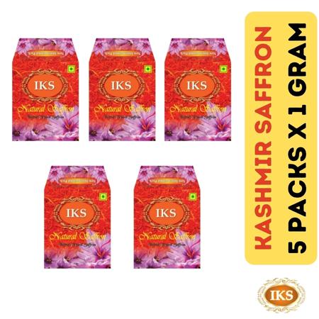 5 GRAMS 100% PURE ORIGINAL AUTHENTIC PREMIUM TOP BEST HIGH QUALITY A+++ GRADE IKS KASHMIRI SAFFRON (KESAR  KUMKUMA PUVVU  KUNGUMAPOO  KUMKUMPUVVU  ZAFFRAN) FOR TILAK